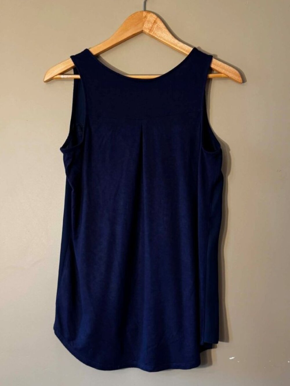 Fortune and Ivy Navy Size Small Sleeveless Tee with Zipper Detail - Picture 3 of 6